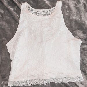 ABERCROMBIE&FITCH CROPPED LACE WHITE TOP